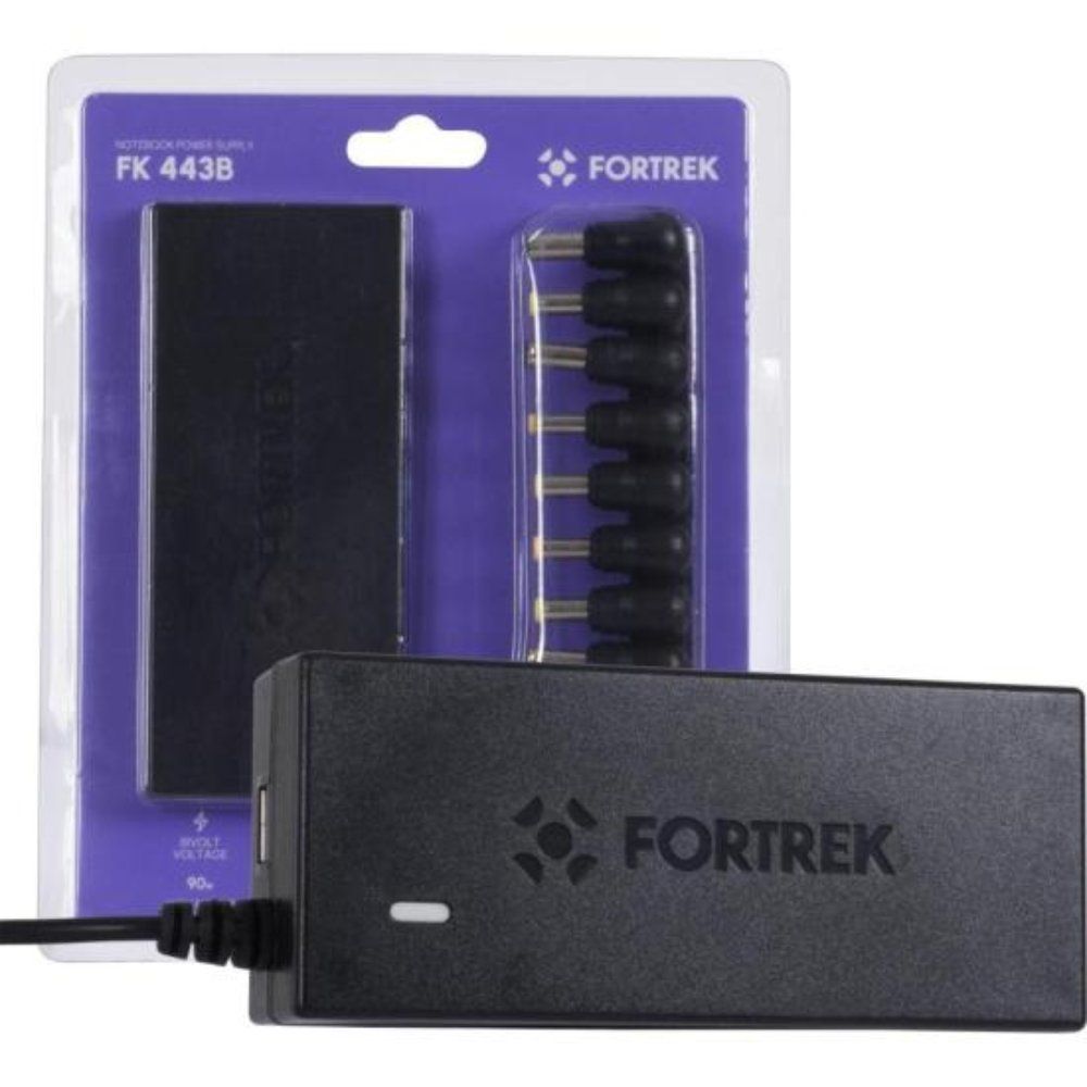 Fonte Universal para Notebook UNP-290 90W Bivolt com 10 Pinos e Proteção Contra Sobrecarga Preto Fortrek