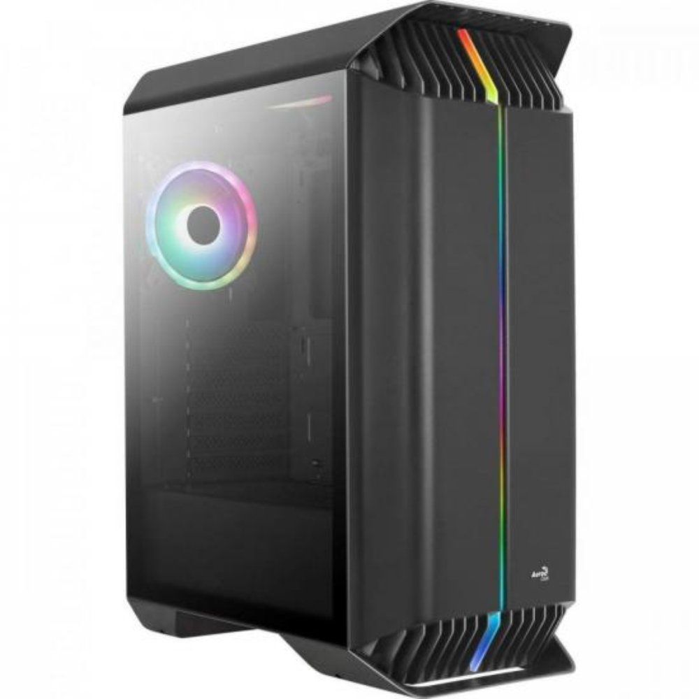 Gabinete Gamer Gladiator Mid Tower ATX Vidro Temperado com Suporte para Watercooler e 3 Fans RGB Preto Aerocool