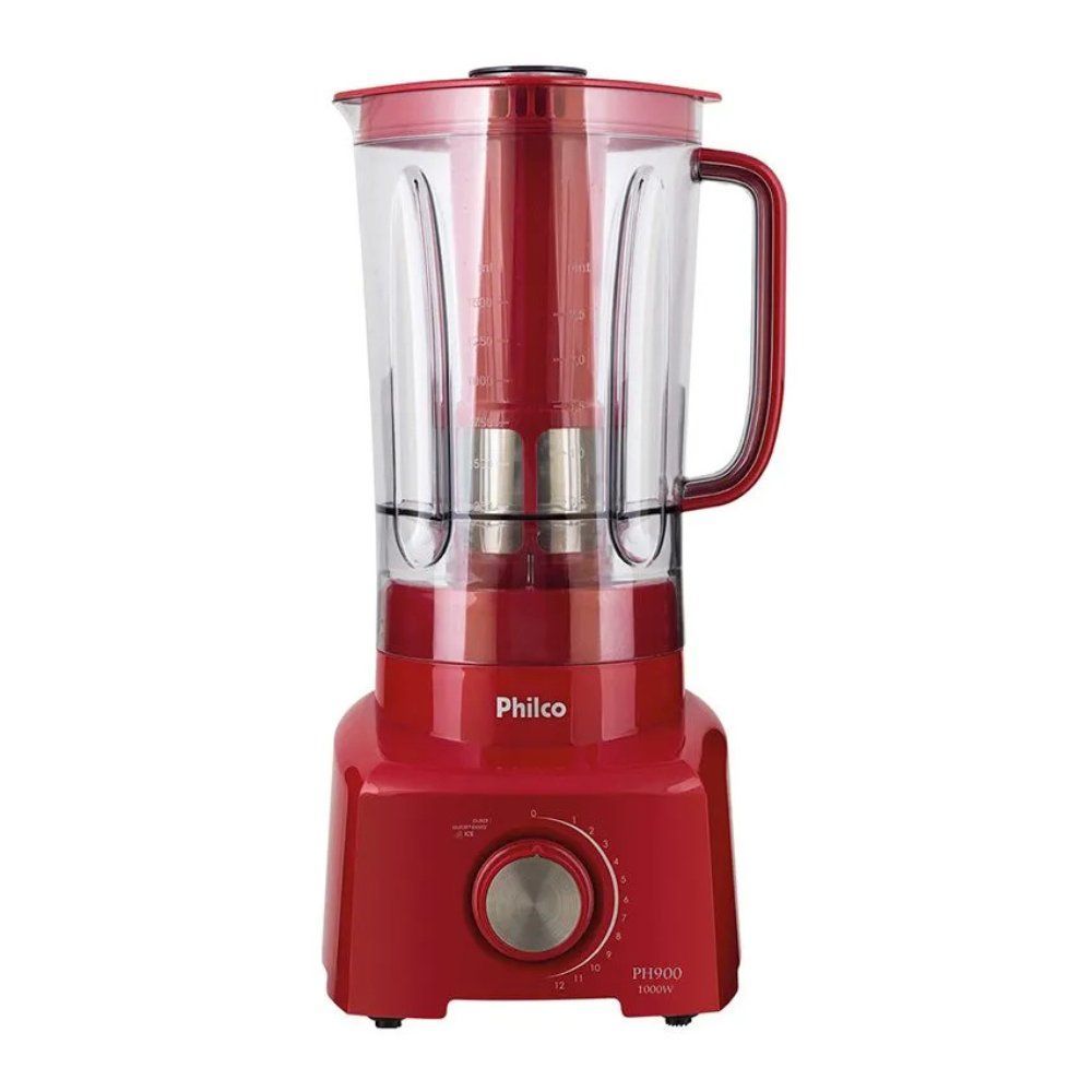 Liquidificador Philco PH900 1200W 3L com Filtro 12 Velocidades Vermelho 110V
