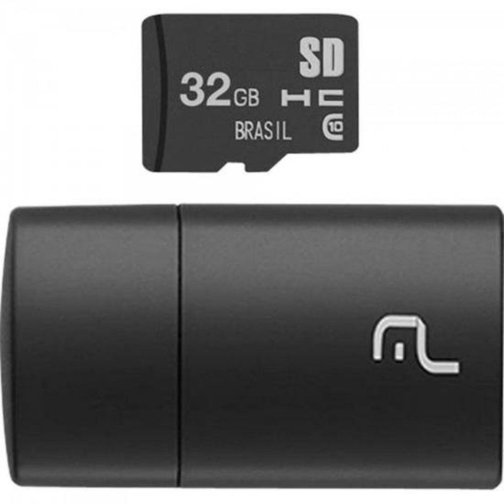 Leitor de Cartão Leitor Multilaser USB e Cartão SD 32GB com USB 2.0 e Micro USB 32GB Multilaser