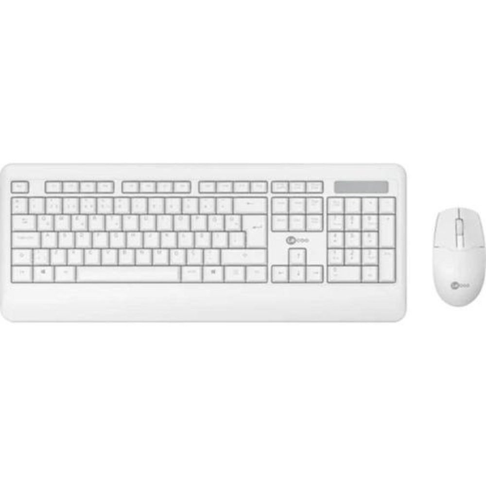 Kit Teclado e Mouse sem Fio Lecoo KW202 com Conexão 2.4GHz e Alcance de 10 Metros Branco