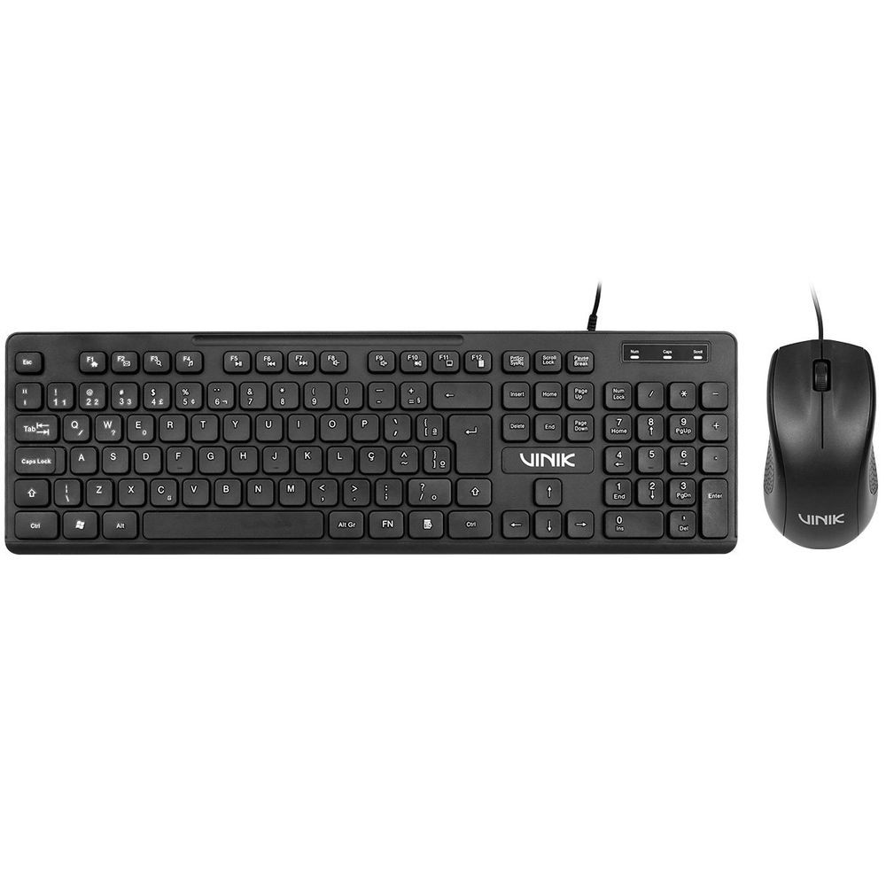 Kit Teclado e Mouse SC100 com Teclas Chocolate e Resistente a Respingos Preto Vinik