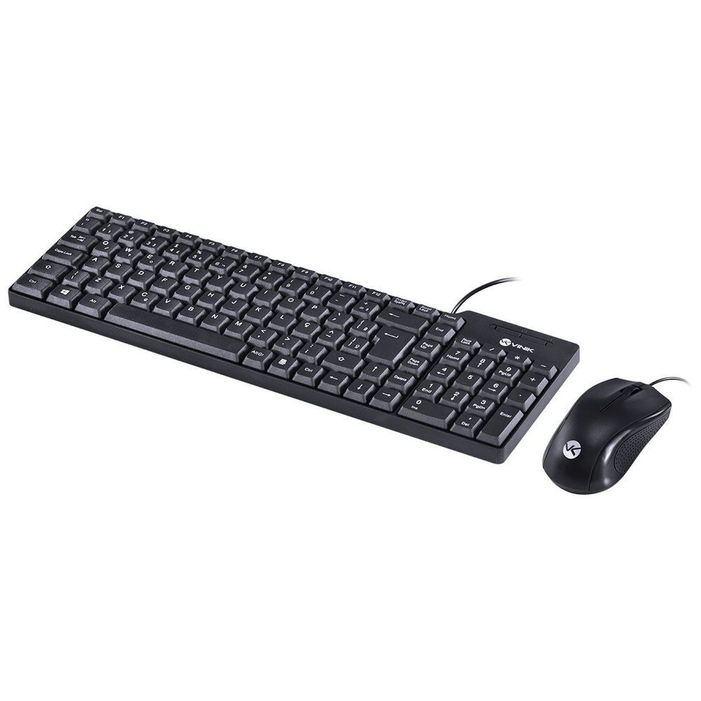 Kit Teclado e Mouse USB Dynamic CD100 para Trabalho Estudo e Lazer Design Moderno e Funcional Preto Vinik