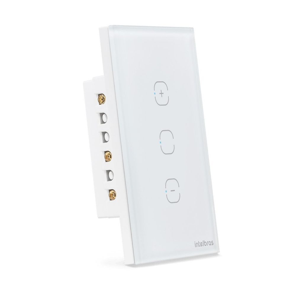 Interruptor Dimmer Smart EWS1101 com Controle por Toque e Voz Touch Branco Intelbras