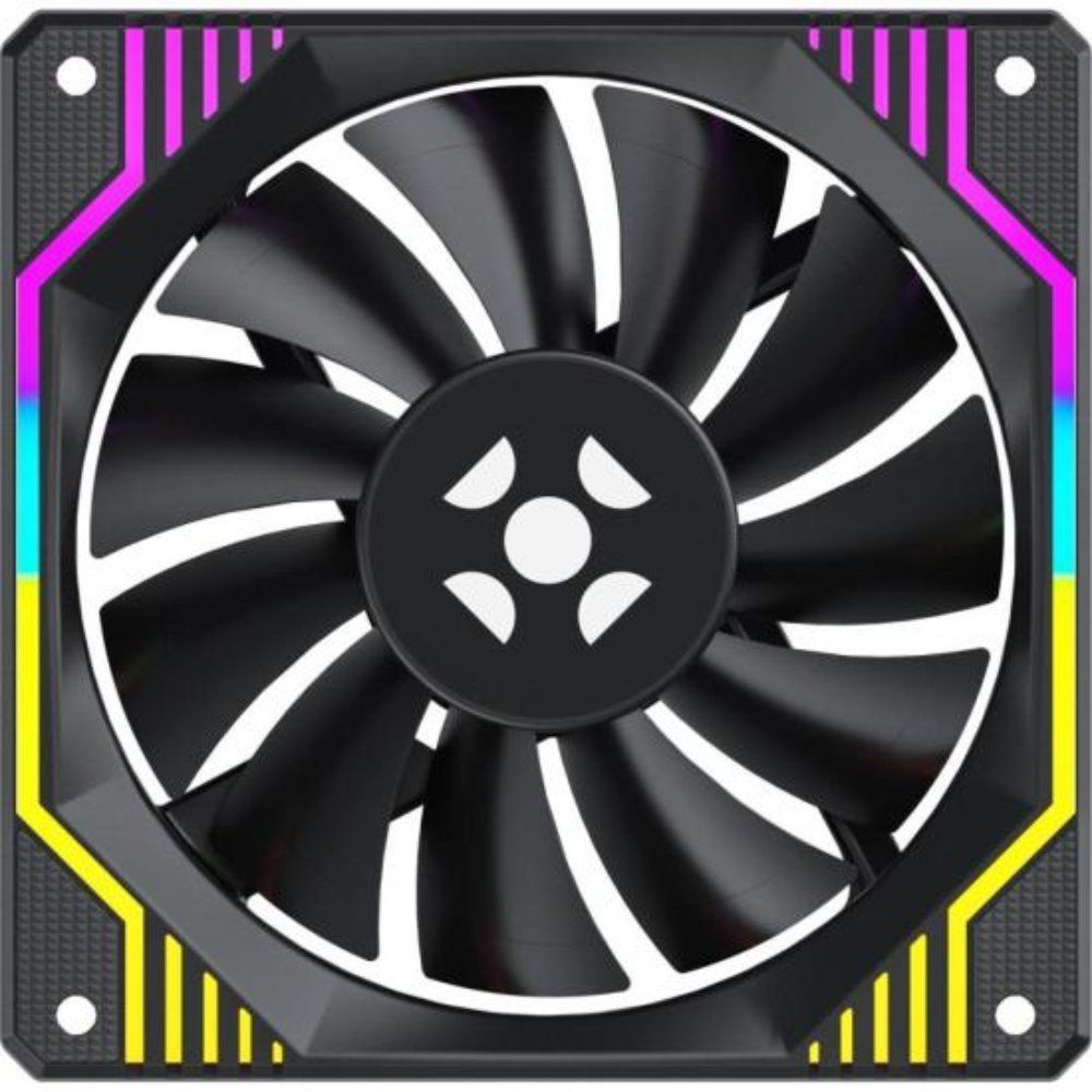 Kit Cooler Fan Frosty com Iluminação ARGB Personalizável e Controle Remoto Preto Fortrek