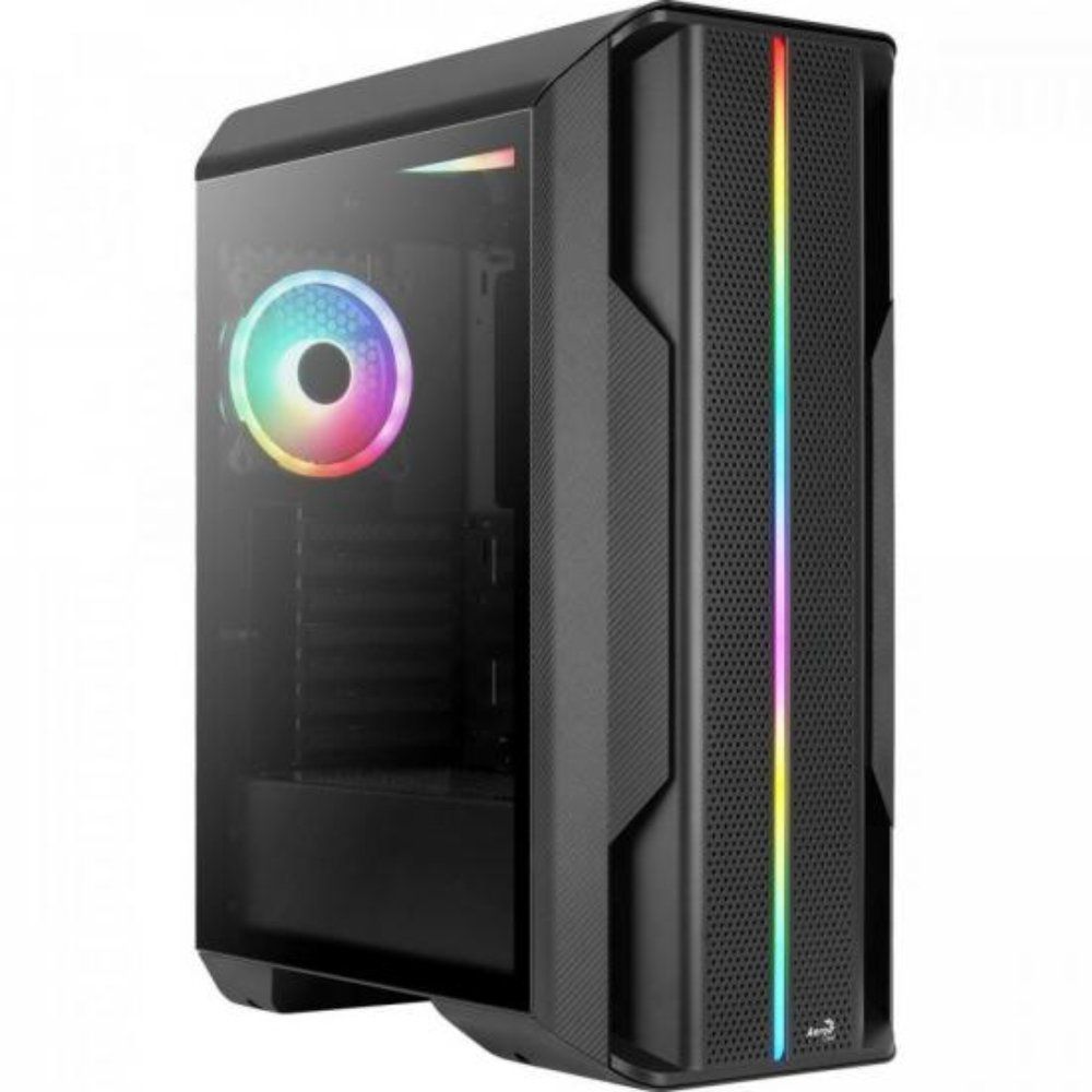 Gabinete Gamer Splinter Mid Tower ATX Vidro Temperado com 3 Fans ARGB Preto Aerocool