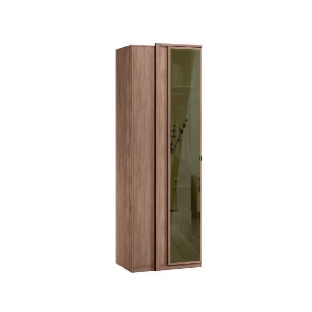 Armário de Canto Modulado Toledo 1 Porta de Bater 2 Prateleiras MDF Fosco com Cabideiro em Alumínio Wood Santos Andirá
