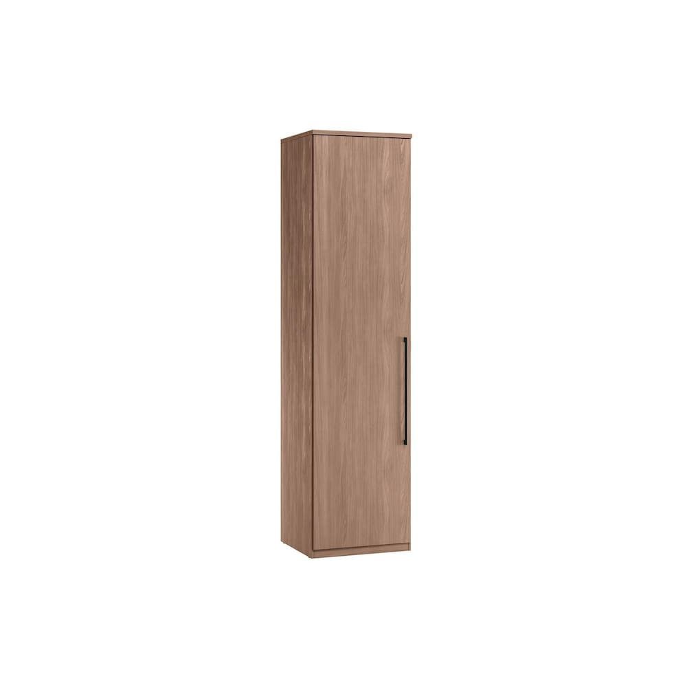 Armário Modulado Toledo 1 Porta de Bater 7 Prateleiras MDF com Puxador em Alumínio Marrom Santos Andirá