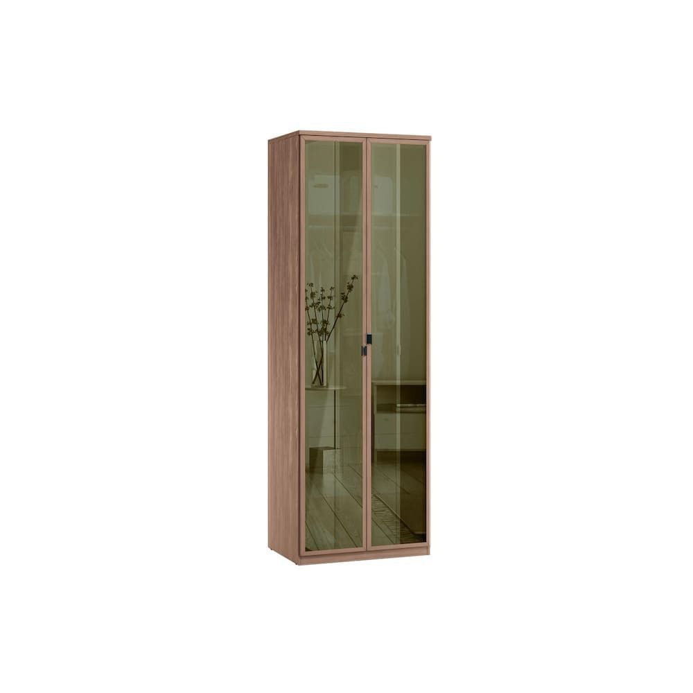 Armário Modulado Toledo 2 Portas de Bater 3 Gavetas MDF com Vidro Reflecta Marrom Santos Andirá