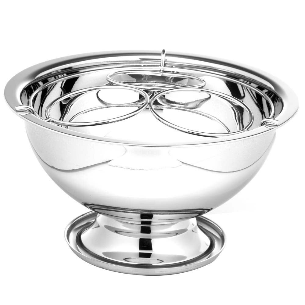 Balde para Gelo 2347100 Resfriar Bebidas Aço Inox com Separador para 3 Garrafas Festa Inox Brinox