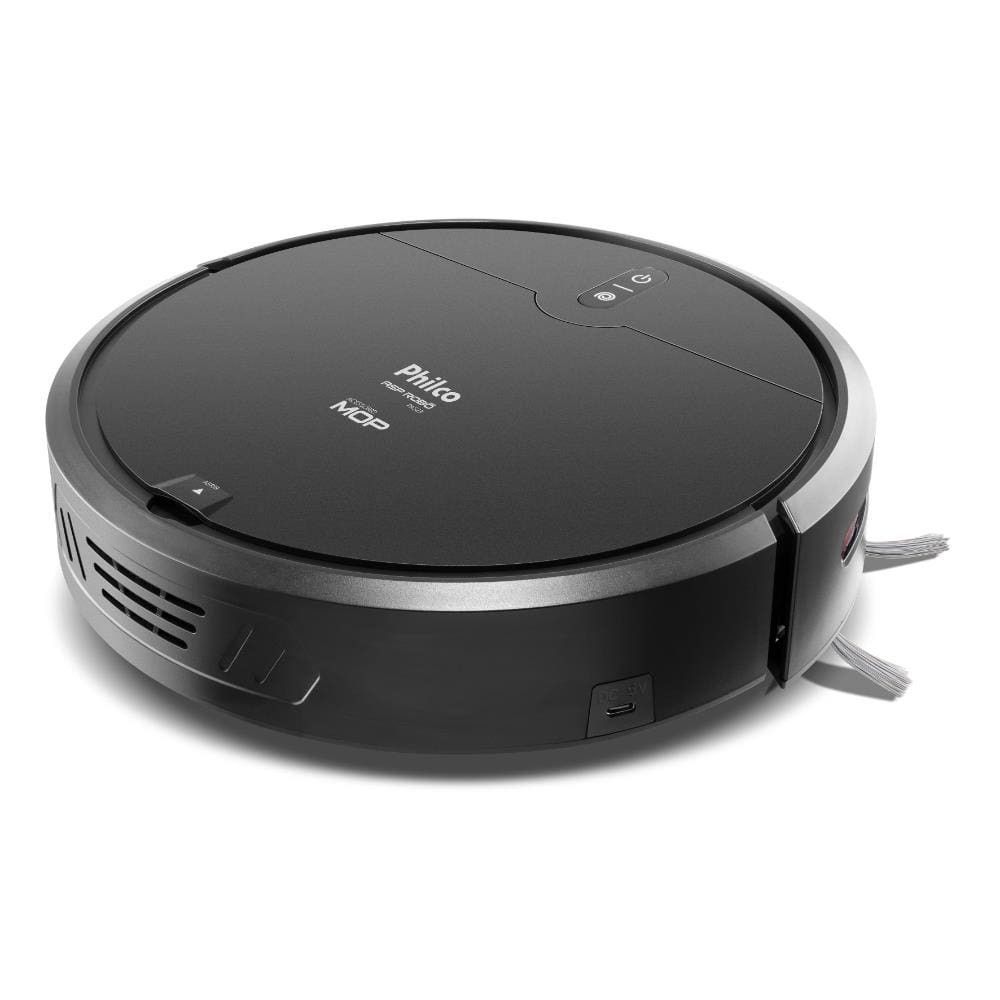 Aspirador Robô Philco PAS23 3 em 1 90 Min com Sensor Antiqueda e MOP Seco Preto Bivolt