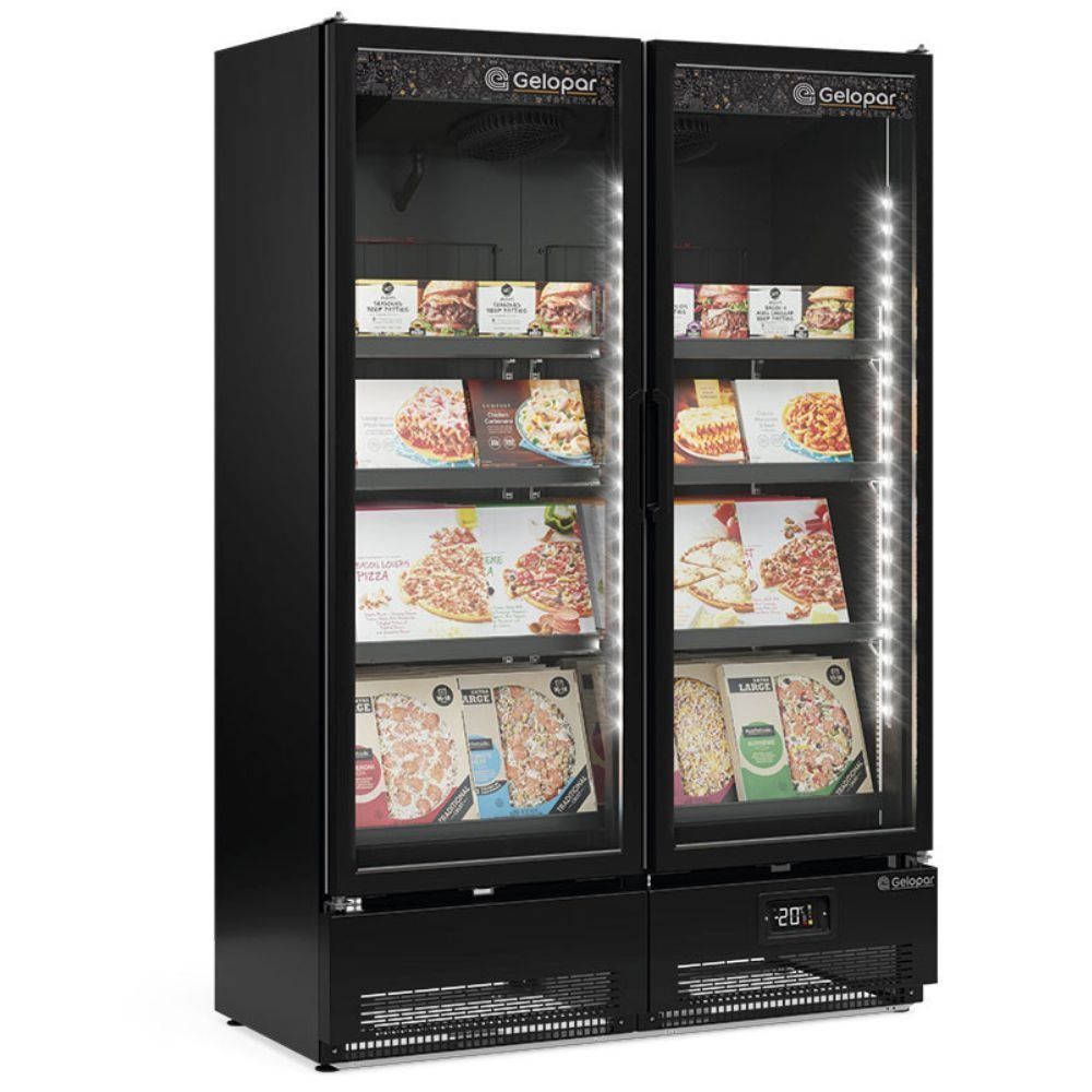 Freezer Expositor Vertical Gelopar GCVC950ELCB 957L 2 Portas Preto 220V