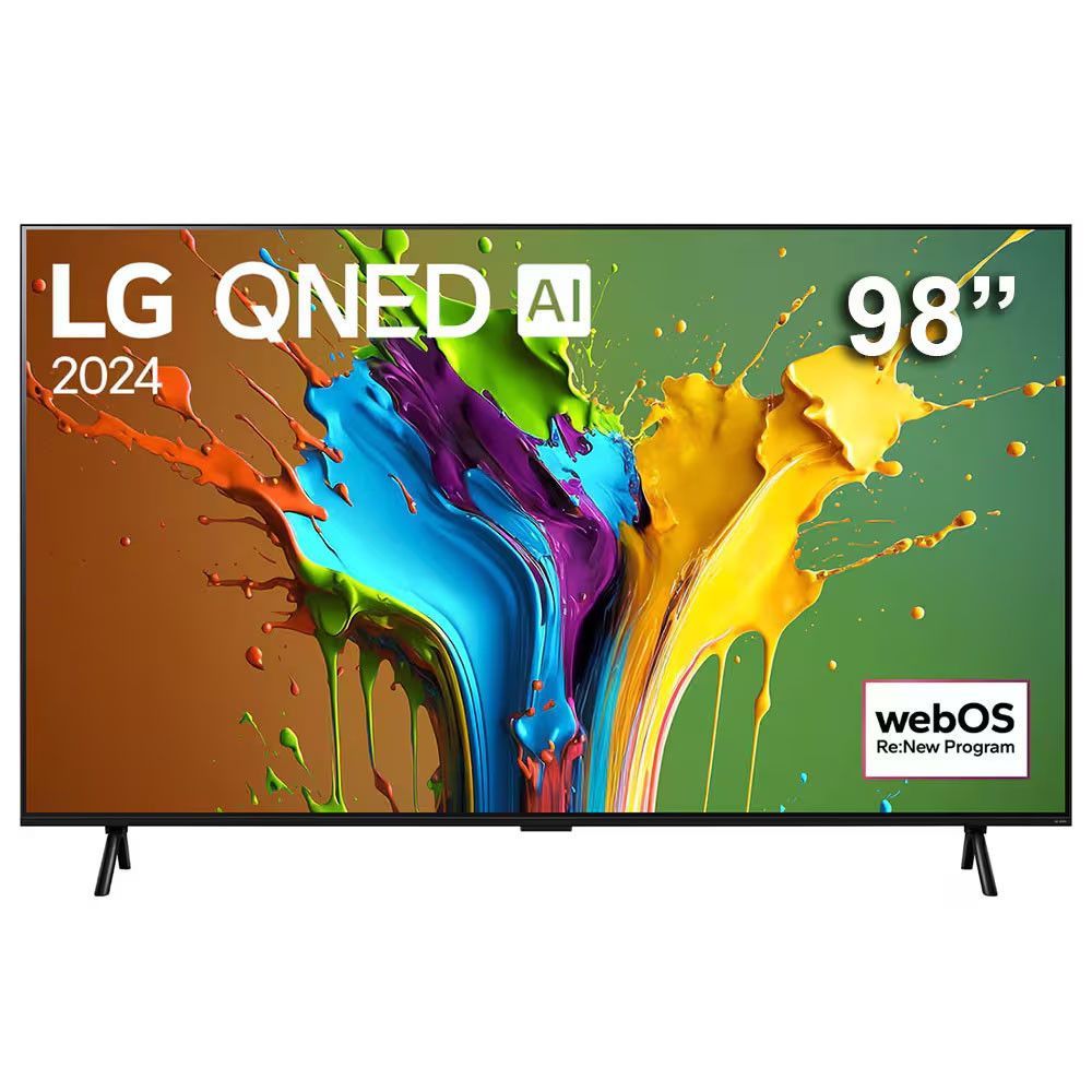 Smart TV LG 98QNED89T 98" 4K Ultra HD QNED Preto com Prata Inteligente Wi-Fi Bluetooth 220V