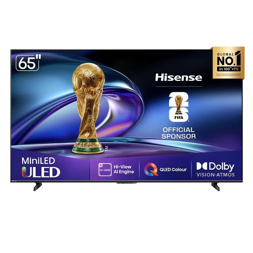 Smart TV Hisense 65U6QV 65" 4K Ultra HD Mini LED Preto com HDR10 Dolby Atmos VIDAA Bivolt