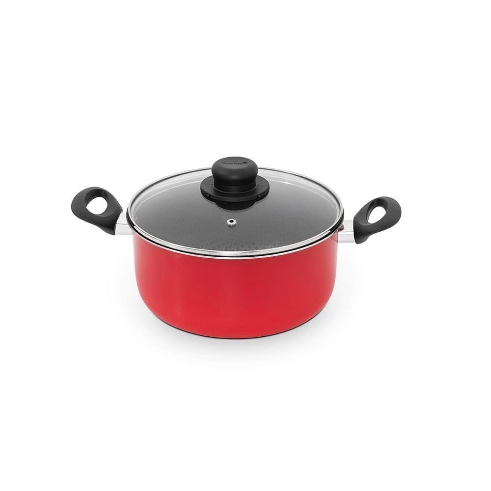 Caçarola Gourmet Ultra 26CM Alumínio com Revestimento Antiaderente 7 Camadas 6L Tampa de Vidro Temperado Multiflon