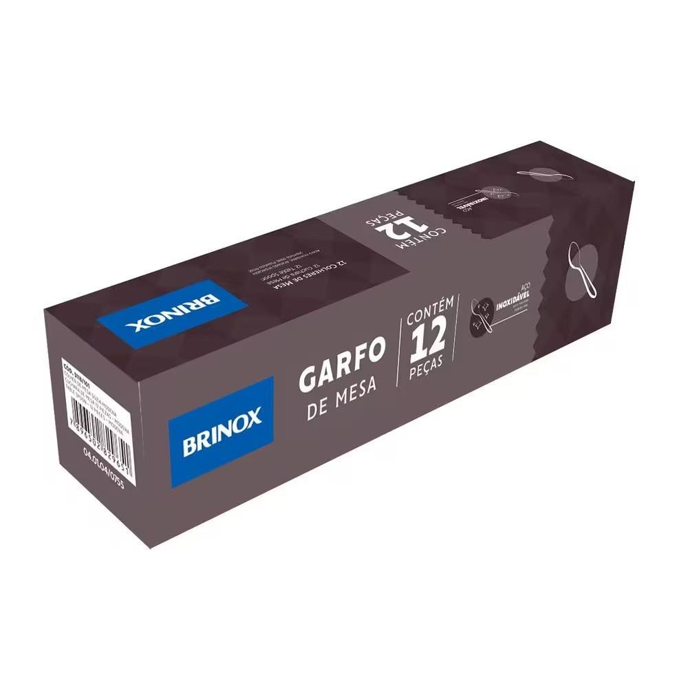 Conjunto de Garfos de Mesa Modena 12 Peças Aço Inox Polido para Mesa Posta Brinox