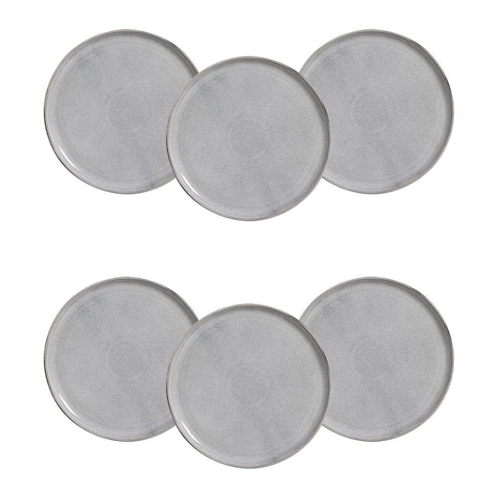 Conjunto de Pratos Bio Dust 6 Peças Cerâmica Texturizado para Uso Diário Preto Porto Brasil