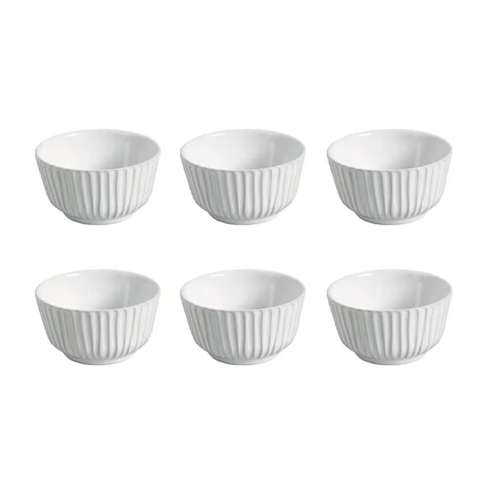Conjunto de Ramequins Linhas New White 4 Peças Cerâmica Stoneware Acabamento Manual para Uso Diário Branco Porto Brasil
