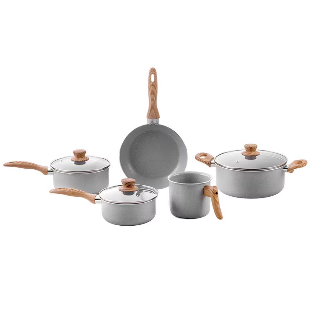 Conjunto de Panelas 5 Peças Life Easy em Alumínio com Revestimento Cerâmico Antiaderente Mineral Resist Cinza Brinox
