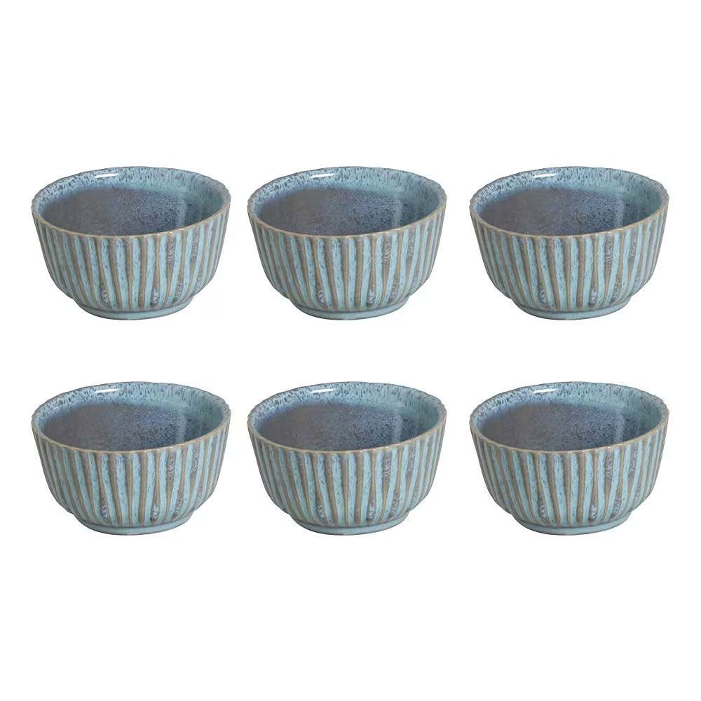 Conjunto de Ramequins Breeze Médio Cerâmica Stoneware Lavável em Lava Louças para Micro-ondas Azul Porto Brasil