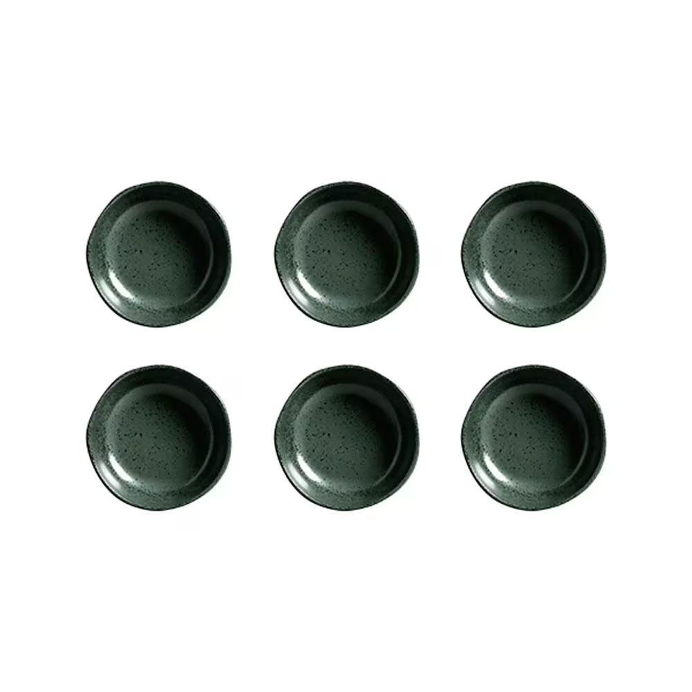 Conjunto de Ramequins Orgânico Greenery Stoneware 6 Peças Médio 70ML para Mesa de Jantar Verde Porto Brasil