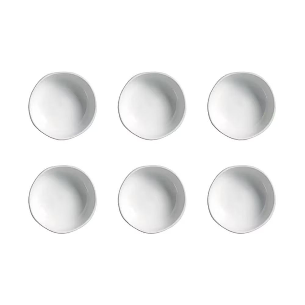 Conjunto de Ramequins Orgânico New White 6 Peças Stoneware para Sobremesas e Porções Individuais Branco Porto Brasil