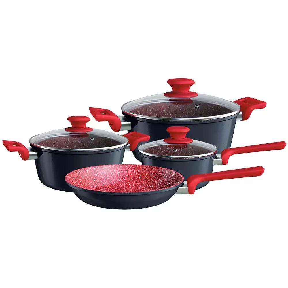 Conjunto de Panelas Colorstone Frigideira Alumínio com Revestimento Antiaderente 24cm 5 Camadas Euro Home