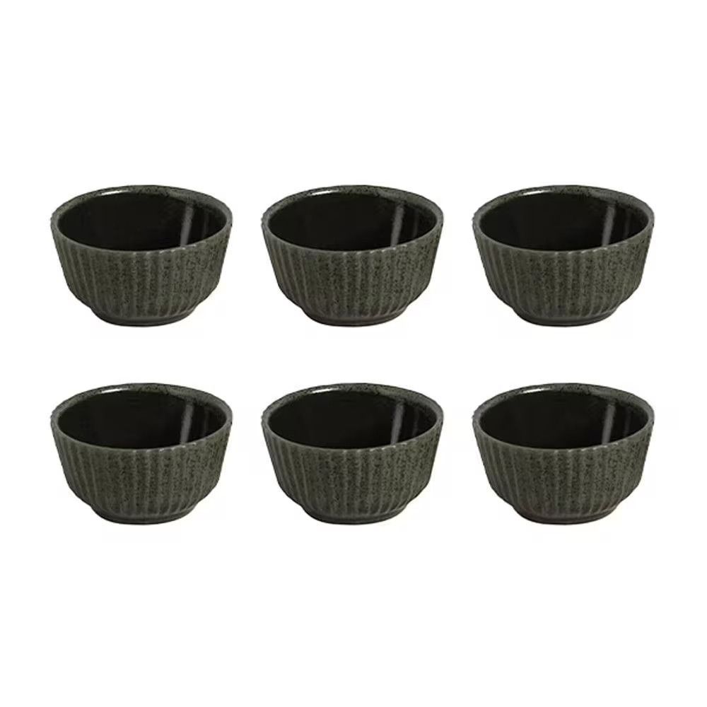 Conjunto de Ramequins Médios Greenery para Servir em Stoneware com Acabamento Refinado para Mesa de Jantar Verde Porto