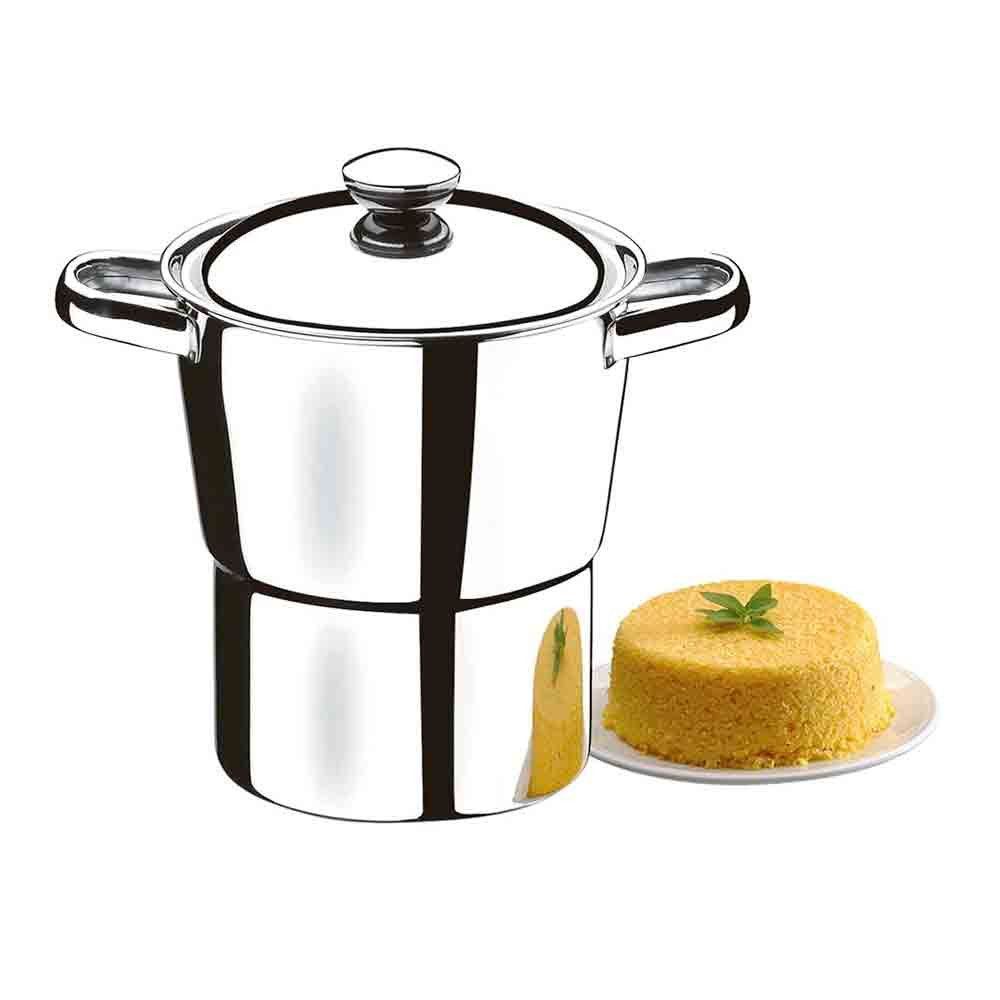 Cuscuzeira Lyon para Preparar Cuscuz em Aço Inox com Acabamento Alto Brilho e Lavável em Lava-louças Cozinha Inox Brinox