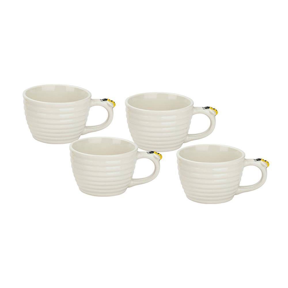 Conjunto de Xícaras para Chá Bee para Chá em Porcelana 4 Peças 230ML Branco Hauskraft