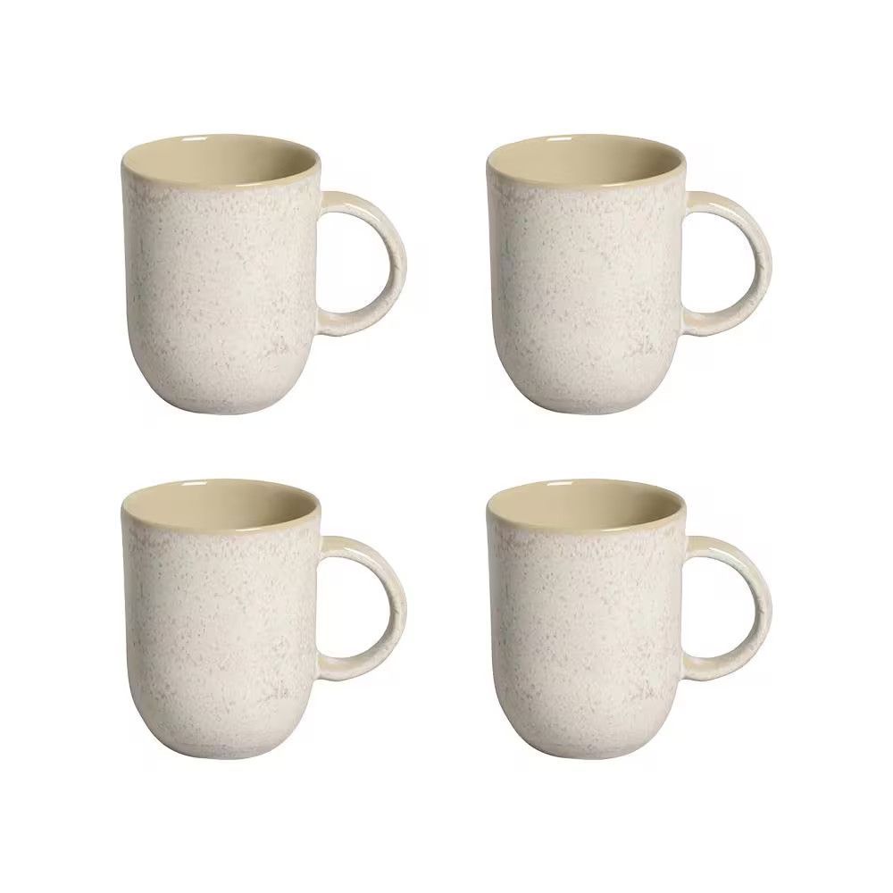 Conjunto de Xícaras Coup Latte Grande para Café em Stoneware Resistente e Sustentável Ideal para Mesa e Cozinha Bege