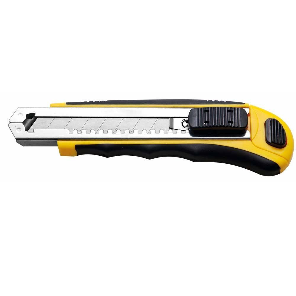 Estilete Profissional com Sistema de Troca Rápida e Compartimento para Lâminas Amarelo e Preto Tramontina