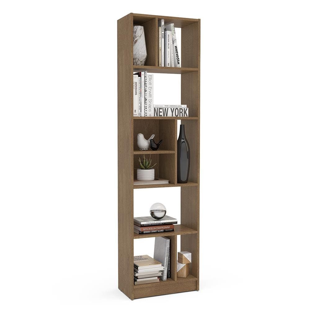 Estante Piratini sem Porta 9 Prateleiras MDF-MDP TAMANHO 48cm Amadeirado Politorno Móveis
