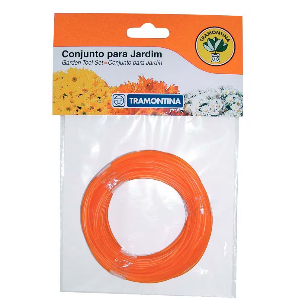Fio de Nylon para Aparador 1.8mm 20m Resistente a Impactos Laranja Tramontina