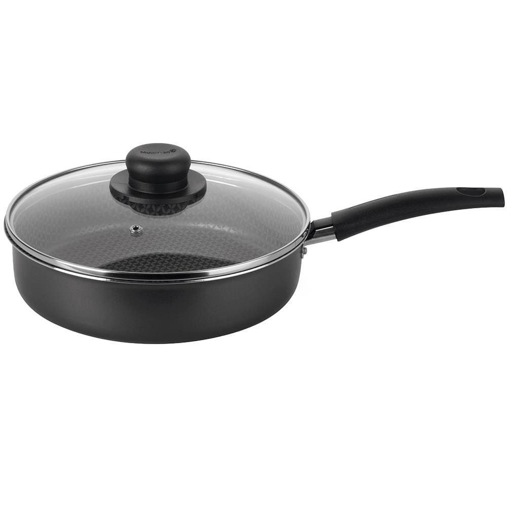 Frigideira Alta Multiflon Gourmet em Alumínio com Revestimento Antiaderente 22CM Cabo Ergonômico e Tampa de Vidro