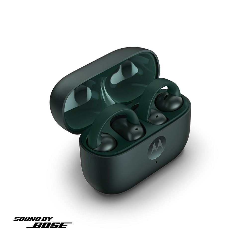 Fone de Ouvido Motorola Moto Buds Loop Ows Bluetooth com Spatial Audio e Sound By Bose Autonomia Até 39h Verde