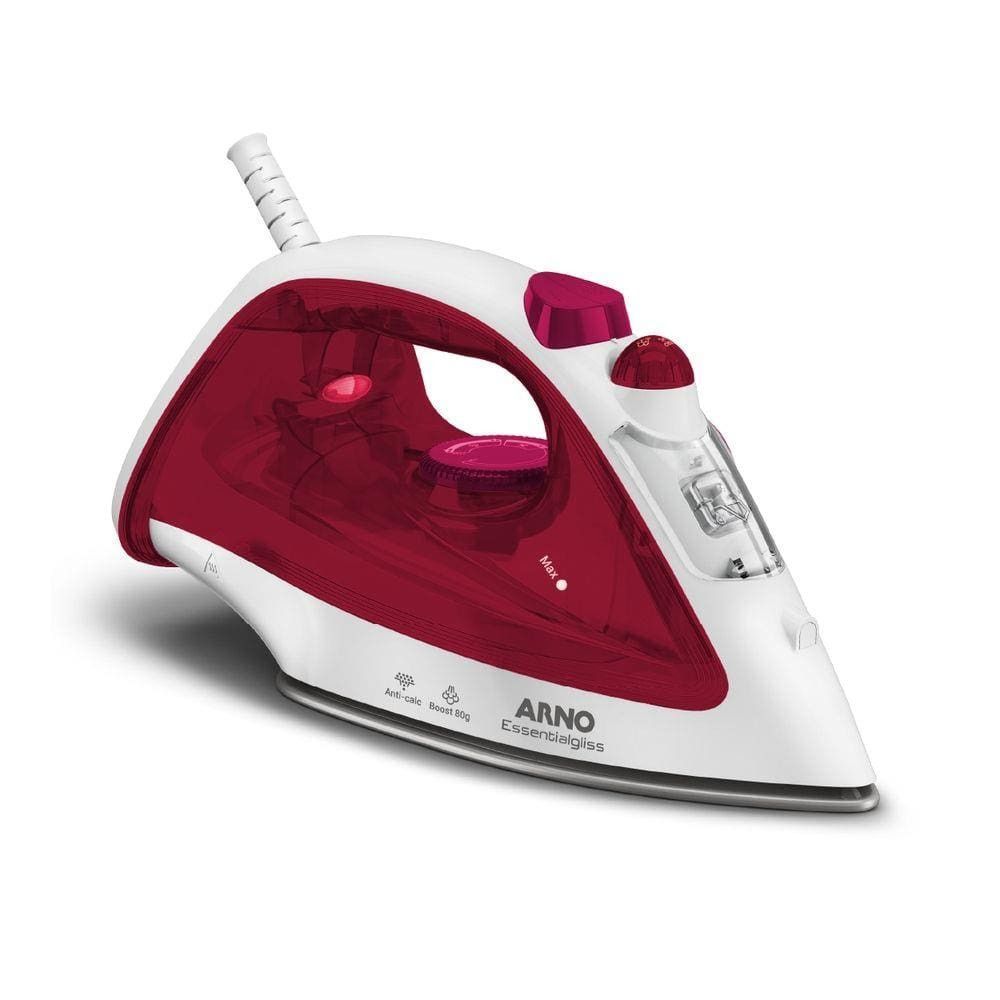 Ferro a Vapor Essentialgliss Arno FMQ 1200W Base Antiaderente Vermelho 220V