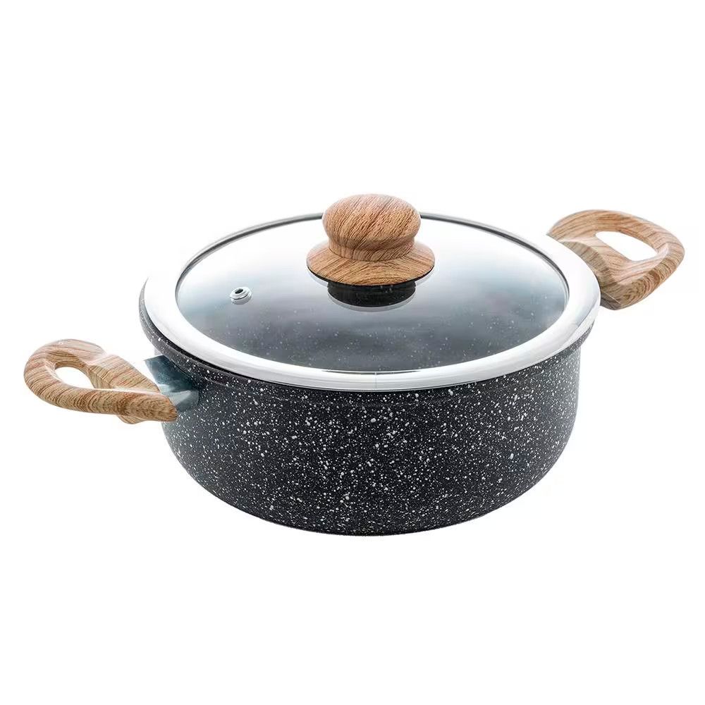 Caçarola Indução Alumínio com Revestimento Cerâmico 24CM Tampa de Vidro Granilite Wolff