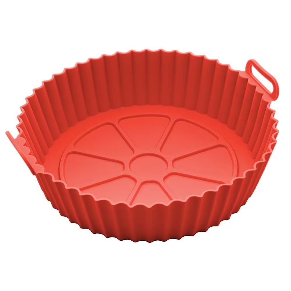 Forma de Silicone para Air Fryer Redonda Antiaderente e Flexível 19cm X 6,5cm Cozinha Vermelho Lyor