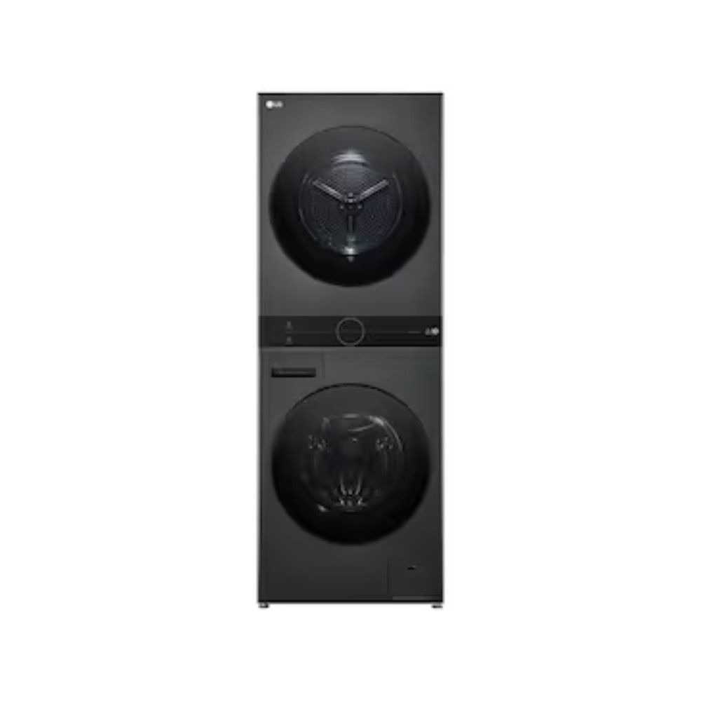 Lavadora e Secadora LG WK14BS6 Washtower 14kg 10kg Turbowash 360 graus  Black Inox Inteligencia Artificial 110V