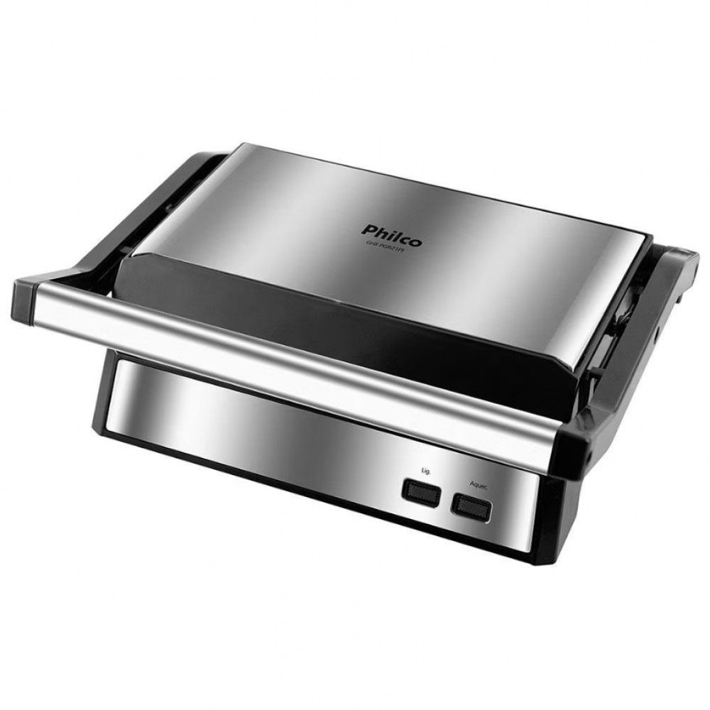 Grill e Sanduicheira Philco PGR21PI com Placas Antiaderentes 1000W Preto e Inox 110V