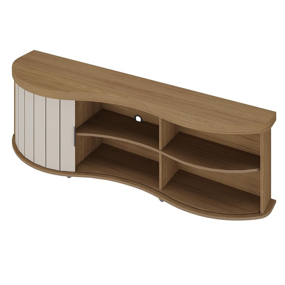 Rack para TV Magnum 75" 180CM MDF-MDP com Porta de Correr Carvalho com Off White Artely