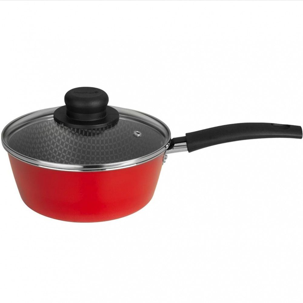 Panela Essencial Antiaderente em Alumínio com Revestimento Ultra 7 1,6L Fundo Antideslizante para Cozinha Vermelho
