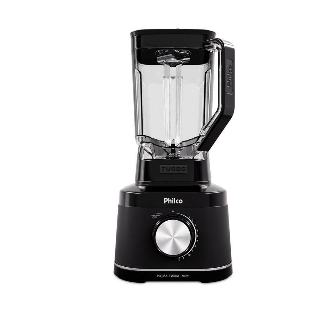 Liquidificador Philco PLQ15A 1500W 3,1L com Função Pulso e Autolimpeza 12 Velocidades Preto 220V