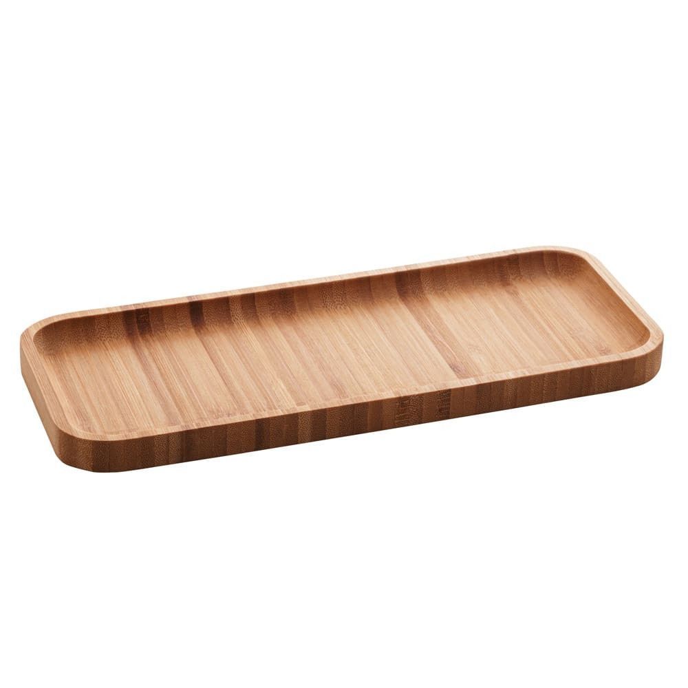 Petisqueira Bandeja Hire Retangular de Bambu Compacta e Elegante para Mesas e Balcões Amadeirado Lyor