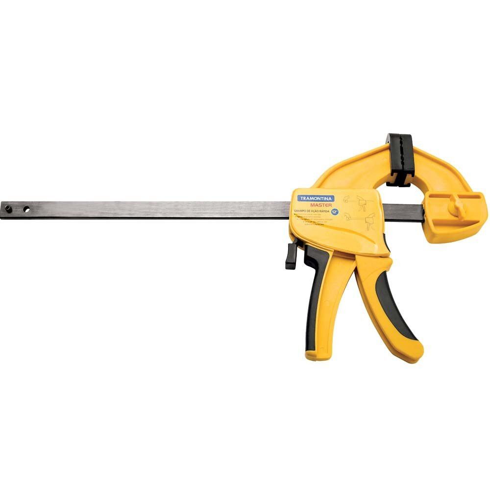 Grampo Ação Rápida 12 com Mandíbulas em Borracha e Design Ergonômico 12 Tramontina