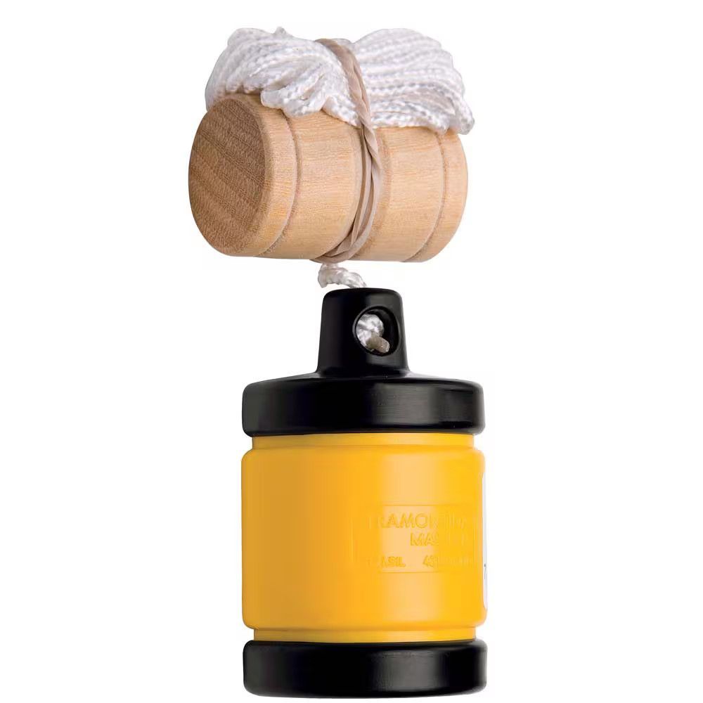 Prumo de Parede Tramontina com Cordão de Náilon e Calço Guia de Madeira Preto com Amarelo