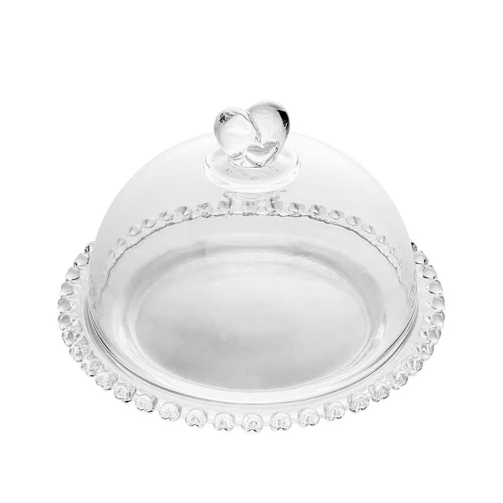 Queijeira Coracao com Tampa em Formato de Coração de Cristal Resistente para Servir Queijos com Elegância Transparente