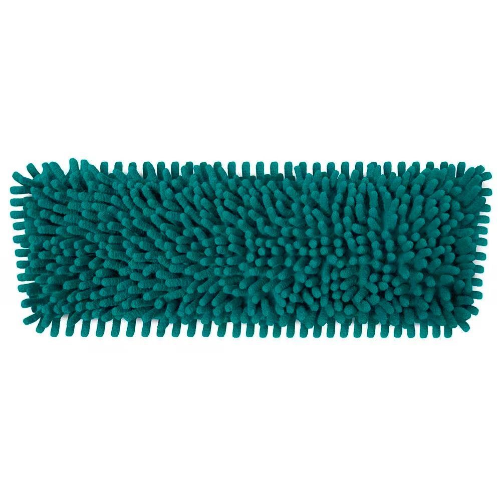 Refil para Mop Chenile Plano 3 em 1 Flashlimp Verde 100% Microfibra Lavável para Limpeza Seca e Úmida