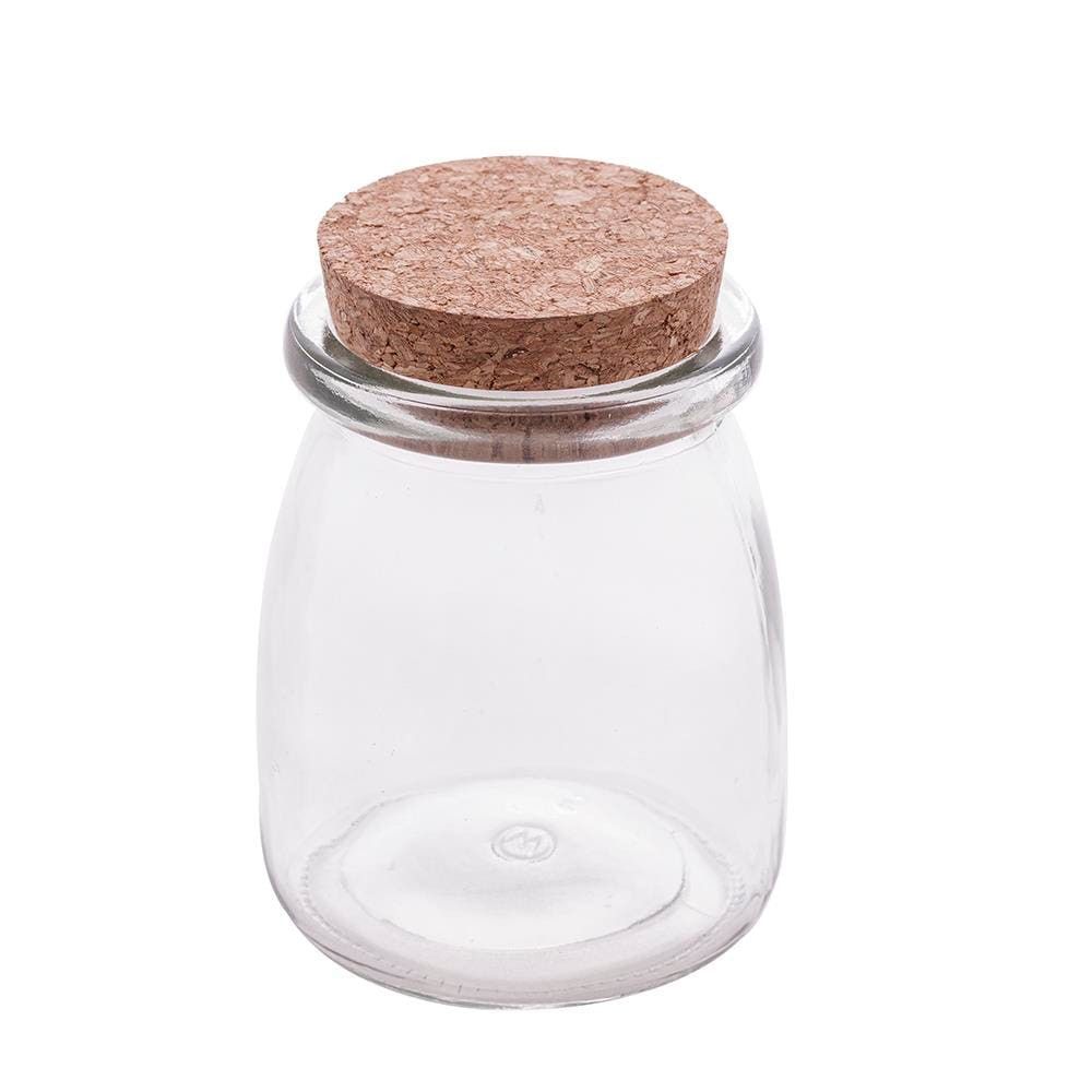 Pote de Vidro Lyor 190ML com Tampa de Rolha Removível Armazenamento Decorativo Incolor para Cozinha Transparente